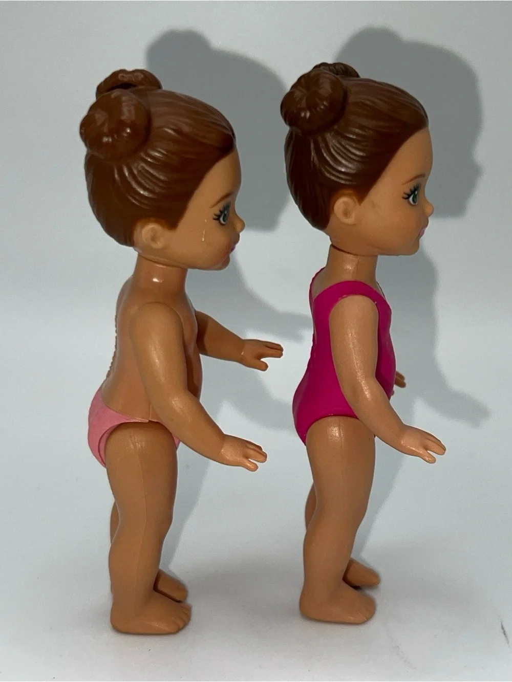 Toddler Barbie Doll Kelly Chelsea Baby Sister Brunette Pigtails Buns Hair Lot 2